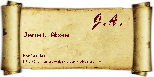 Jenet Absa névjegykártya